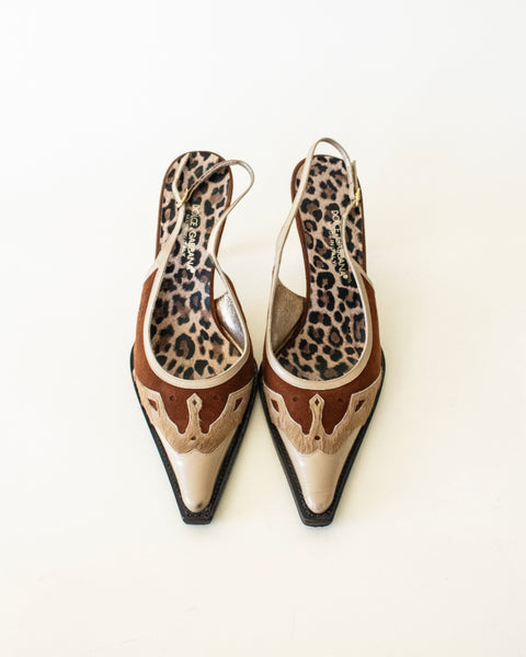 Dolce & Gabbana "2000s Leopard Print Cowboy Western Heels"