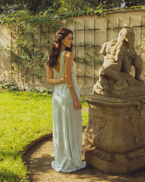 BOA "Blue Cowl Satin Gown"