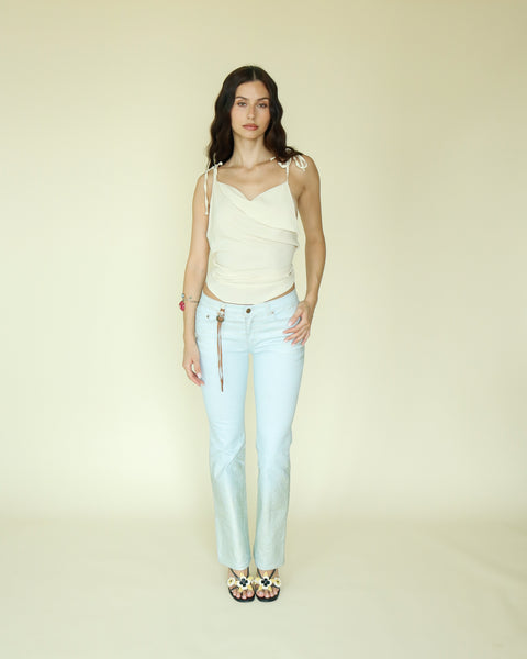 Roberto Cavalli "SS 2003 Gold-Shimmer Ombré Flared Jeans"