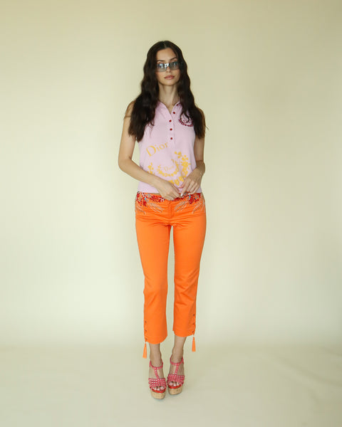 Roberto Cavalli "2000s Capri Pants in Vibrant Orange Capri Jeans"