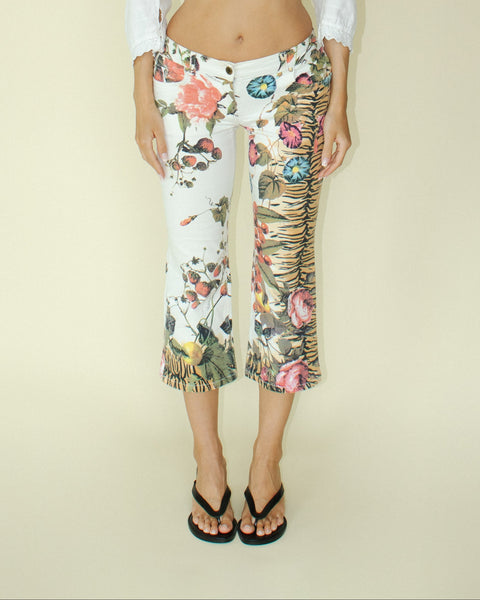 Roberto Cavalli "SS 2003 Cherry Blossom Tiger Print Jeans"