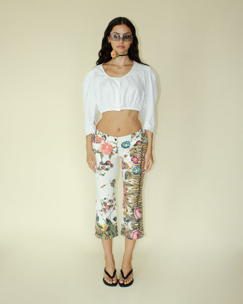 Roberto Cavalli "SS 2003 Cherry Blossom Tiger Print Jeans"